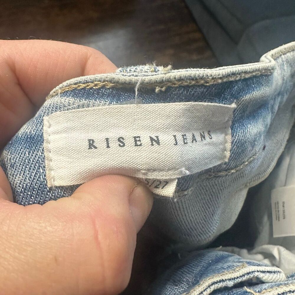 Risen distressed acid wash straight leg 5/27 boutique jeans - Picture 2 of 4